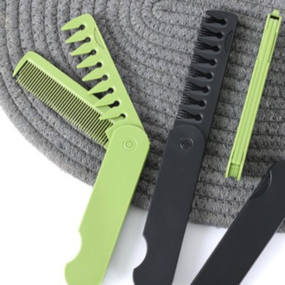 Beard Combing Portable Folding Pocket Combs 2 IN 1 Barber Hair Clipper Comb  Household