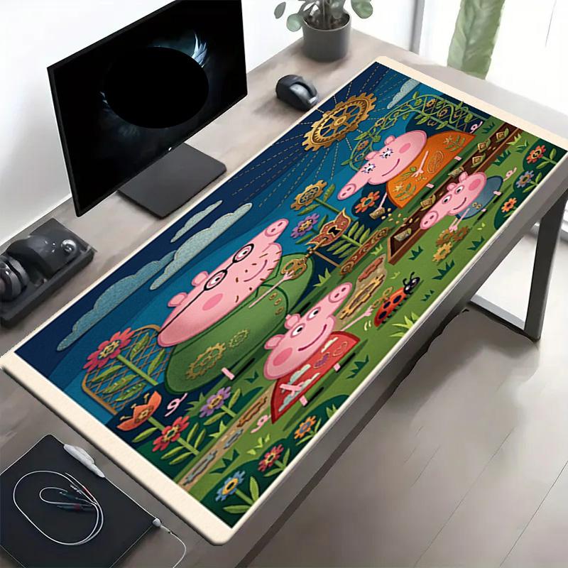 Peppa Pig Print Mouse Pad, Anti‑Slip Desktop Keyboard Mat, for PC Laptop Gaming Working Daily Use, Cool Festival Surprise Gift