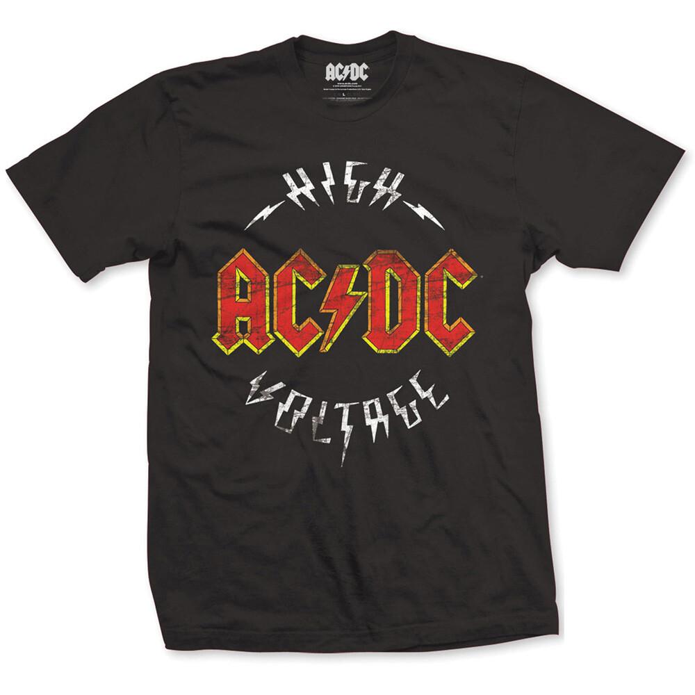 

AC/DC T-Shirt High Voltage ACDC Band Official Black New S
