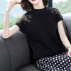 T-shirt Tops Women  Summer Versatile Loose Lace Comfortable Soft Casual Pullover T-shirt Top