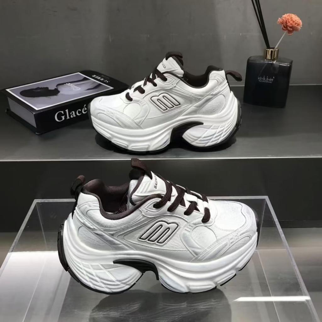 Daddy Shoes Women's 2025 Autumn and Winter Velvet New Catwalk Thick-soled Color Matching Versatile Height Increase Casual Sports Shoes Comfortable