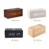 Digital Wooden Alarm Clock Electronic LED Time Display for Bedroom 10W Wireless Charging 3 Alarm Settings Date&Temp