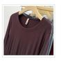 Plus Size Autumn Round Neck Ribbed Pullover Base Layer for Women - Slimming & Versatile