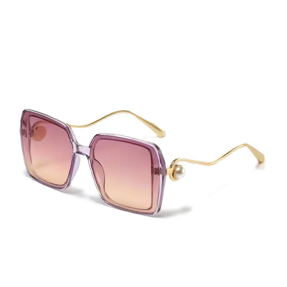 Sunglasses For Women Gradient Blue Yellow Frame Glasses Unique Double Frame Design Golden Spherical Decoration Modern Fashion