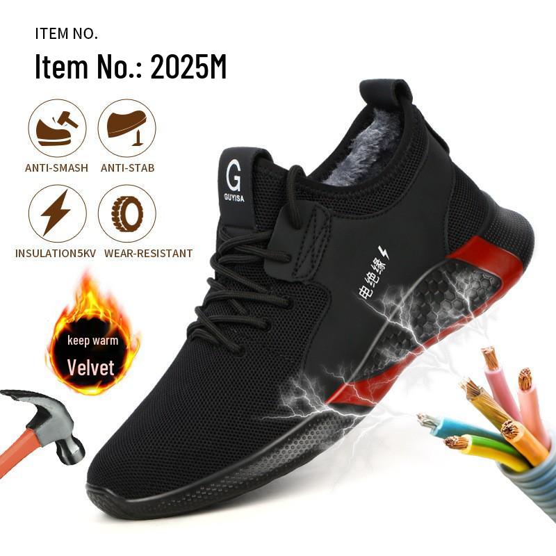 Insulated 10KV Electrician Shoes, Fleece-Lined, Wear-Resistant, Anti-Smash & Anti-Puncture Safety Shoes, Comfortable Protection for Men.