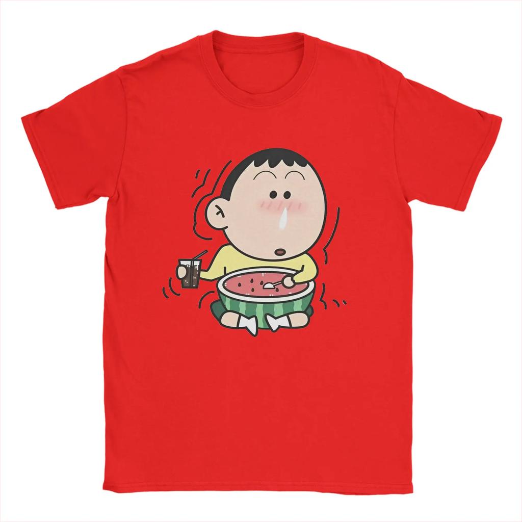 Crayon Shinchan Shiro Anime T Shirts Unisex Unisexs 100 Cotton Novelty Tshirts Crew Neck Tees Short Sleeve Tops Party