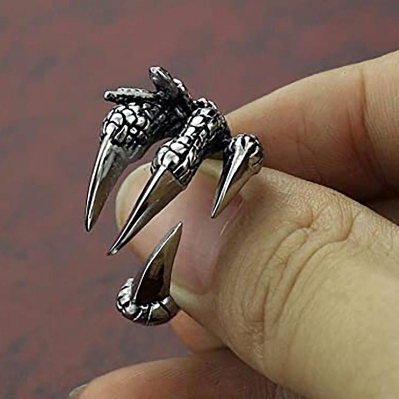 Vintage Animals Dragon Claw Ring for Men Women Punk Hip Hop Opening Adjustable Fashion Personality Gothic Rings Jewelry Gift