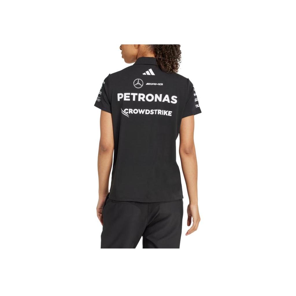 adidas X Mercedes-Amg Petronas F1 Team Ss25 Fashion Soft Versatile Striped Comfortable Short Sleeve Polo Shirt Women Tops Black JX0759