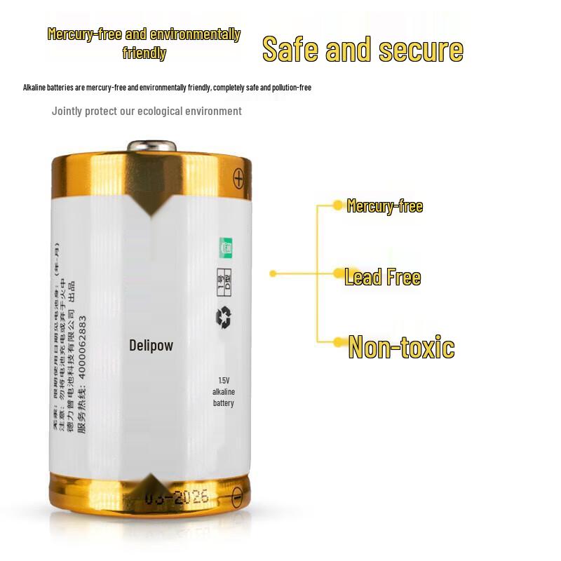 Delipow D Cell 1.5V Alkaline Batteries CN Plug (adapter Included)