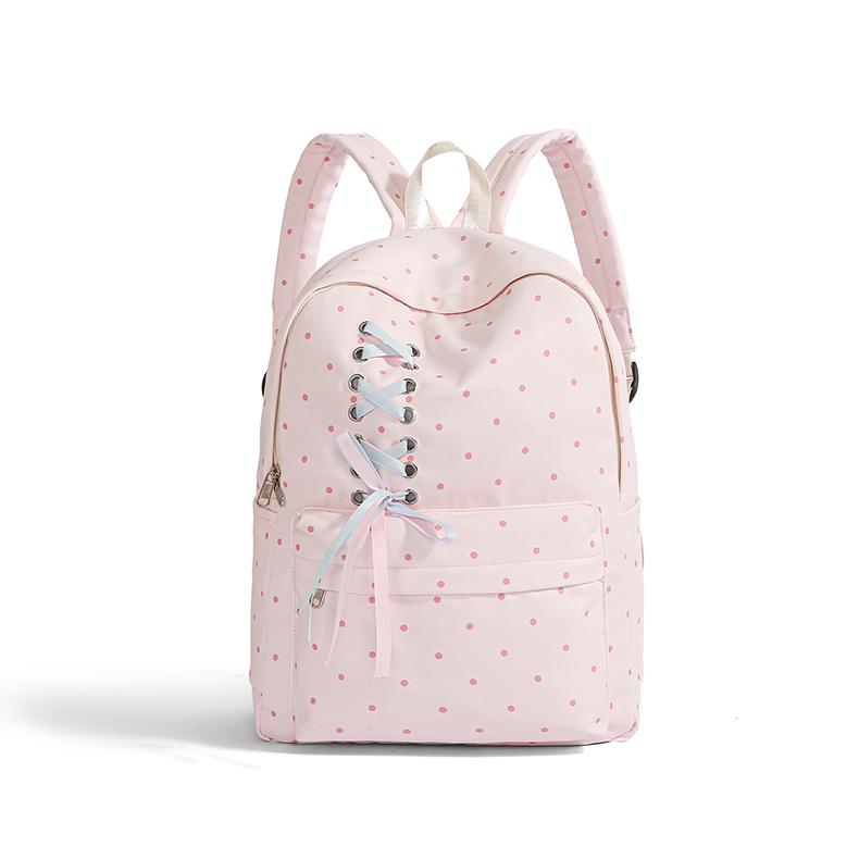 New Solid Color Nyl Round Dot Backpack Student Versatile Casual Backpacks 2026 Fashi Large Capacity Commuting Bags for Women