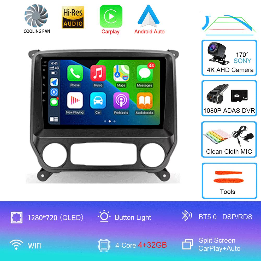 For Chevrolet Silverado 3 GMTK2 2014 2015 2016 2017 2018 Car Radio Android 14 Carplay Auto Multimedia Autoradio Stereo Head Unit