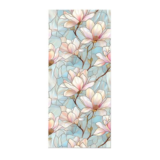 

Floral Window Privacy Film Removable Static Cling Privacy Protection Film Decorative Waterproof Window Film for Home Bathroom Kitchen