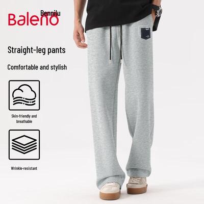 Baleno Men's Wide Leg Straight Casual Pants