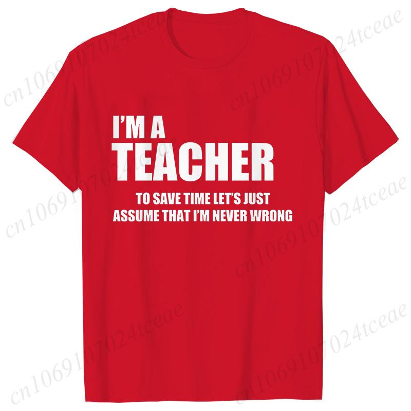 Fashion Harajuku I'm A Teacher To Save Time Print Ladies T-shirt Casual Basics O-collar Black Tshirt Short Sleeve Women T-shirts