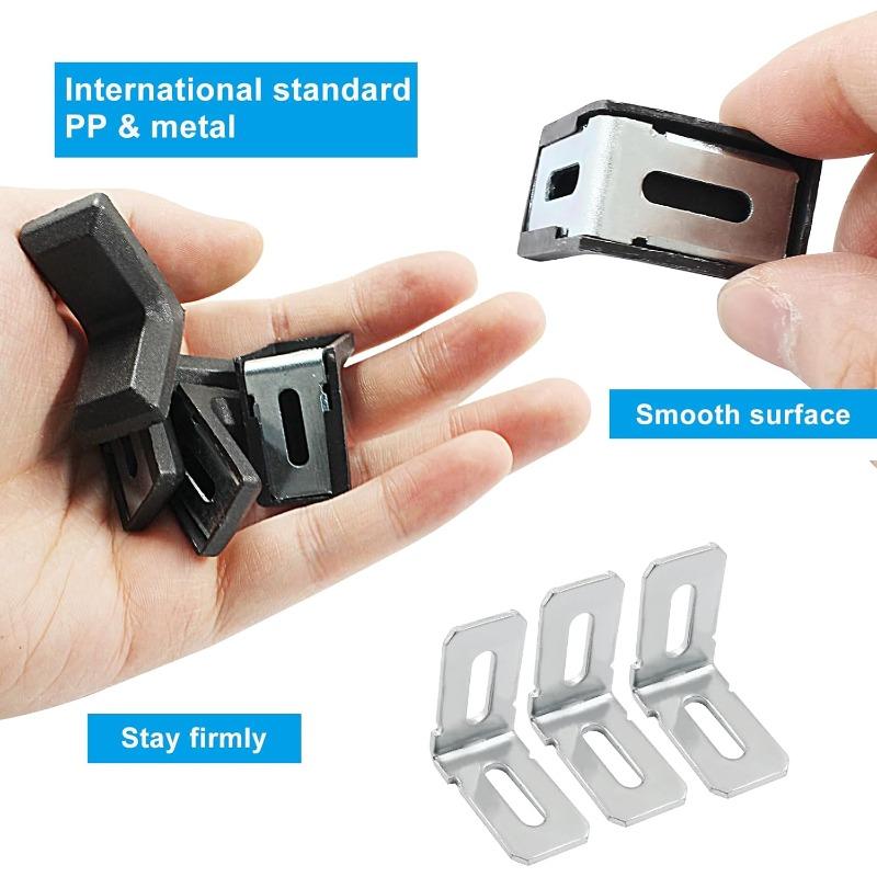 40pcs White Plastic Right Angle Bracket L Brackets, Metal 90 Degree Corner Brace Corner Support for Wood Shelf Chair Cabinet Bo