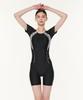 Jeteseu Women'S Aqua Short Sleeve 3/4 Indoor Half-Body Swimsuit L_4A8240