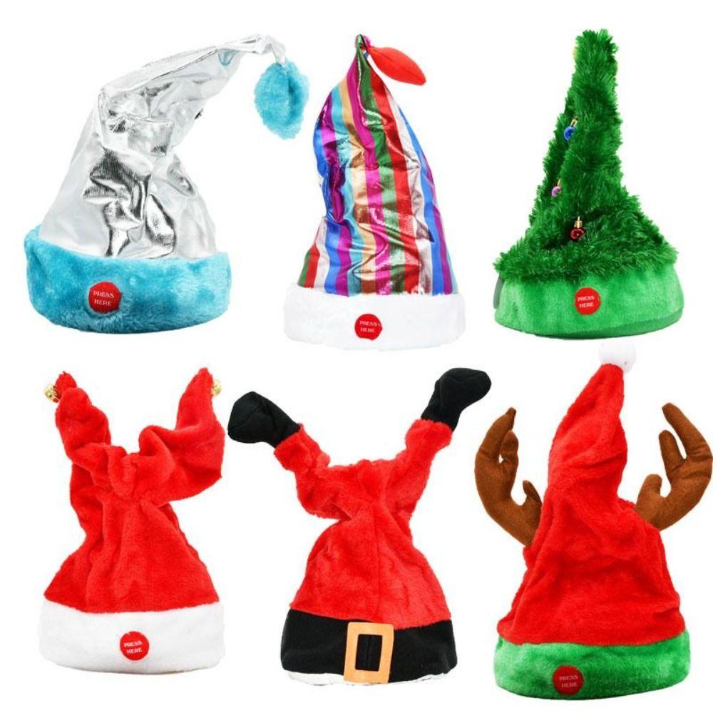 Christmas Decoration Electric Swing Hat Kids Christmas Gift Holiday Costume Accessory