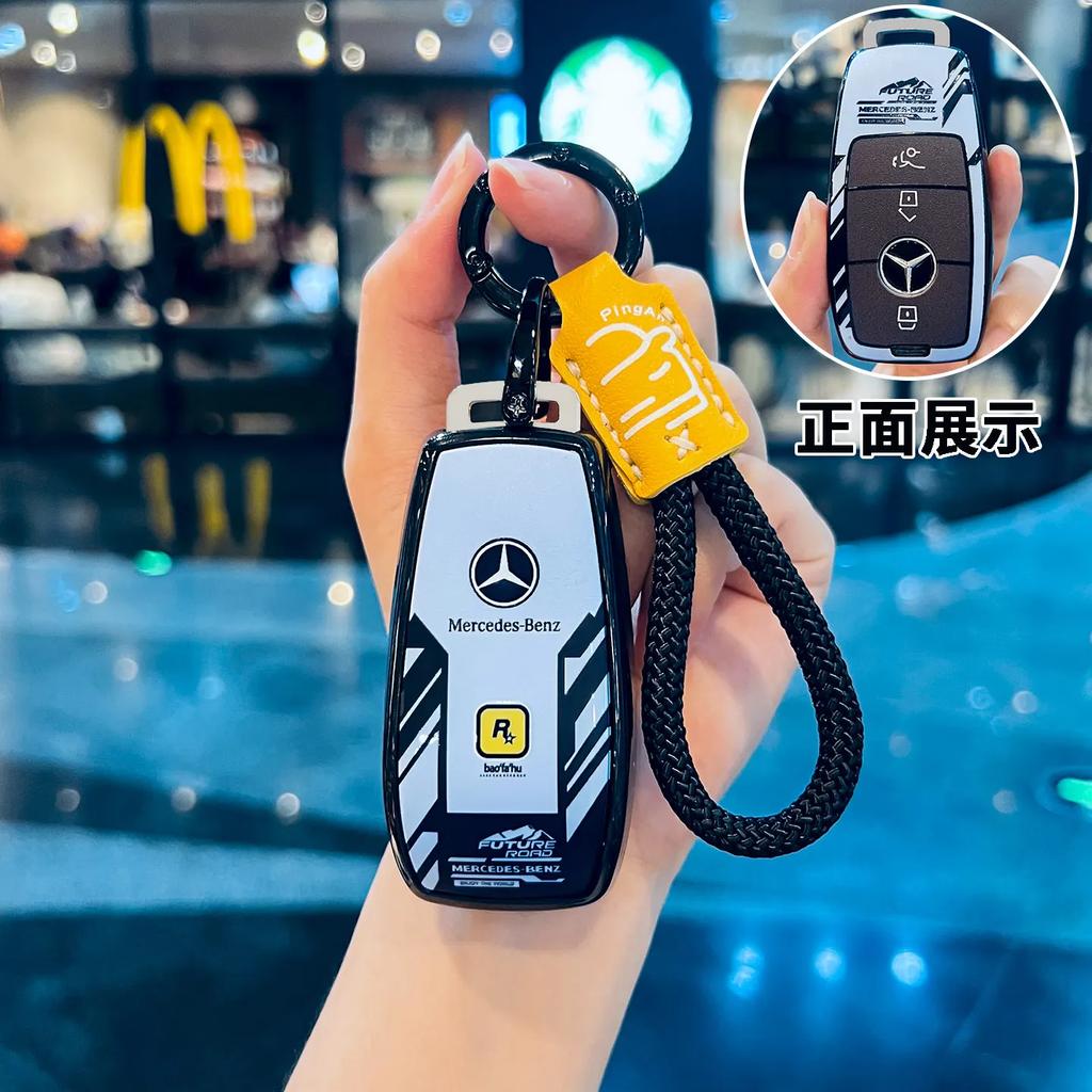 TXF4 Fashion TPU Car Key Case Cover For Mercedes Benz A C E S G Class GLC CLE CLA GLB GLS W177 W205 W213 W222 X167 AMG Keychain Fob