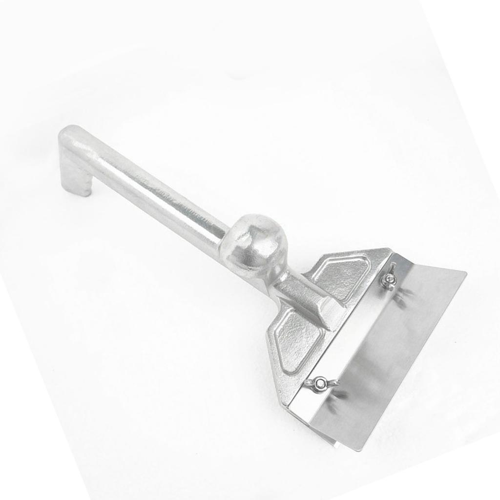 Grillschaber-Set Ergonomischer Griff Spritzschutz Hochleistungs-Grillplattenschaber mit 4 Ersatzklingen für