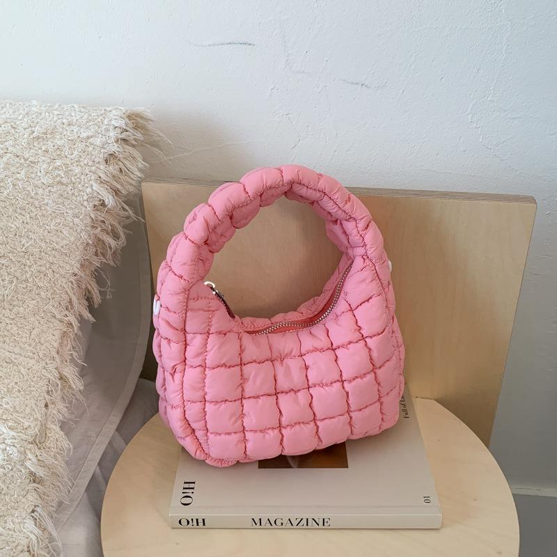 

Cloud bag New mobile phone bag Waffle trendy pleated shoulder messenger bag Portable shoulder women s bag розовый