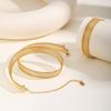 Vnox 12.5mm/6mm Wide Stainless Steel Mesh Chain Bracelet Necklace For Women,Gold Plated Link Oval Tail Fashion Jewelry Set