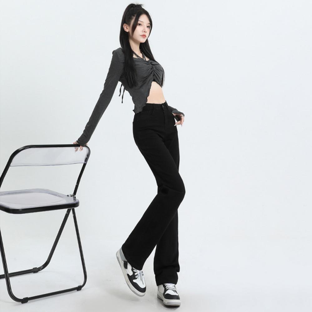 Ins Style Jeans Women's High Waist Loose Straight Drape, Thin and Tall 2025 Autumn and Winter New Versatile Jeans