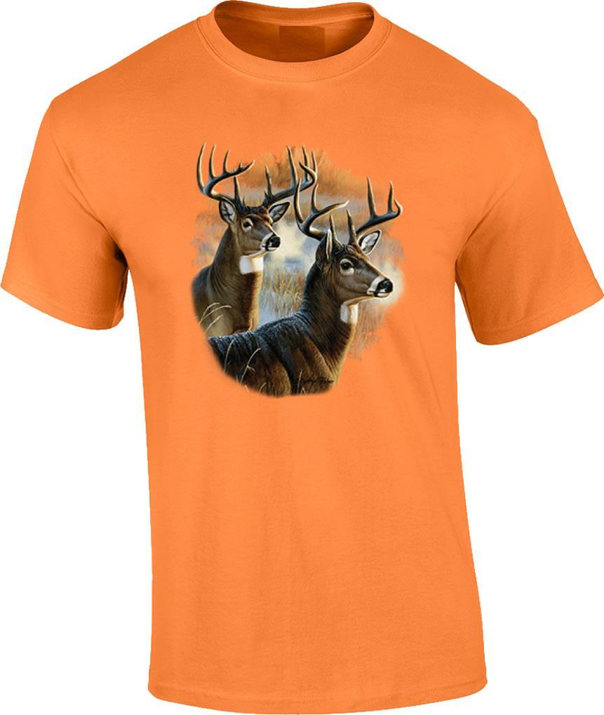Deer Buck T-Shirt On the Alert Deer Hunting Nature Wildlife Tee XXXL