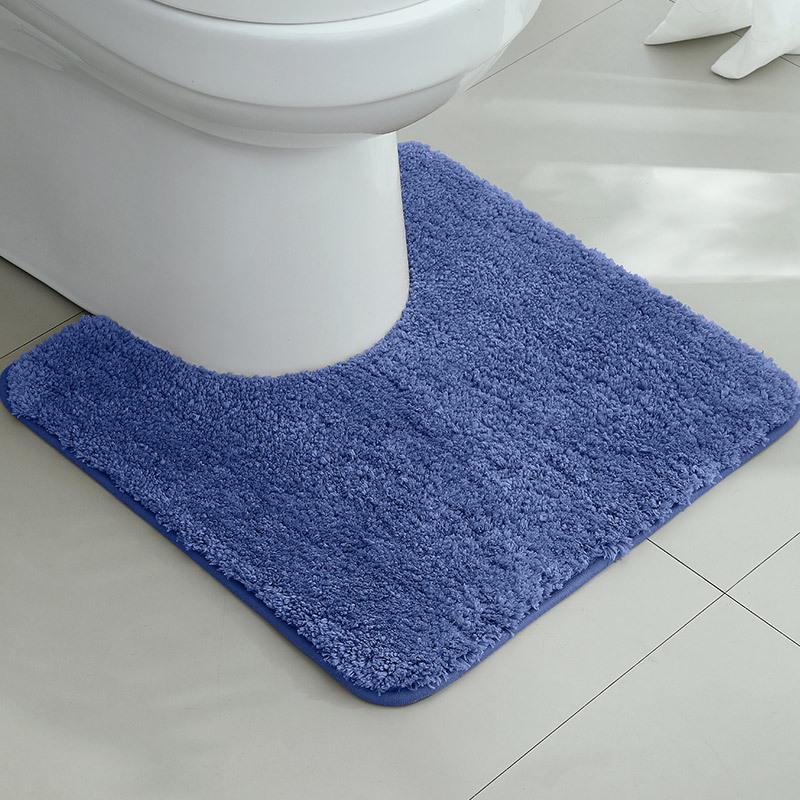 Thickened U-Shaped Non-Slip Absorbent Toilet Mat - Dirt-Resistant Bathroom and Bedside Carpet
