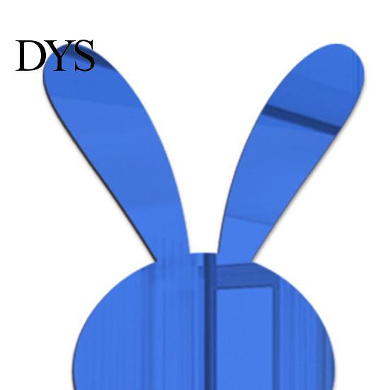 Wall Decal Sticker Decorative Attractive Solid Color DIY PVC Mirror Rabbit Shape Tile Decals Home Decor Dorm