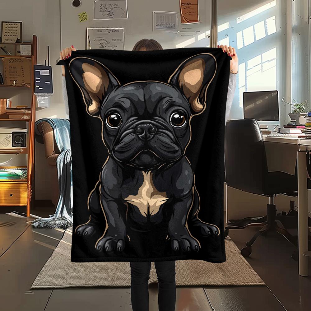 French Bulldog Sausage Dog Print Flannel Blanket,High Quality Comfortable for All Seasons,Home Decor,Warmth and Comfort,Perfect for Christmas Gifts