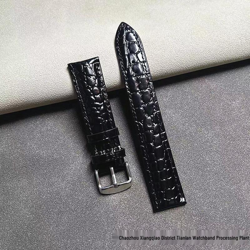 

Мужской кожаный ремешок для часов с узором аллигатора, застежки-булавки и бабочки - женские аксессуары в наличии 16mm
