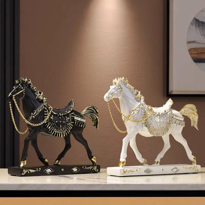 1Pc Craft Decorations Fortune Synthetic Resin Affordable Luxury Horse Ornament Gift Home Decoration