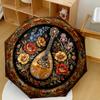 Floral Mandolin Artwork Compact Travel Automatic Umbrella With 8Rib Lightweight Travel Essential Elegant Women'S Umbrella Luxury Gift For Birthday