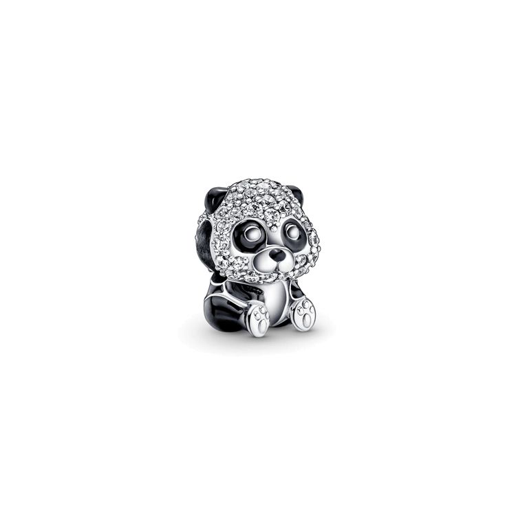 Pandora Moments Fashionable Exquisite Versatile Shining Cute Panda 925 Silver Accessories Women Accessories 790771C01 Box,F,Silver