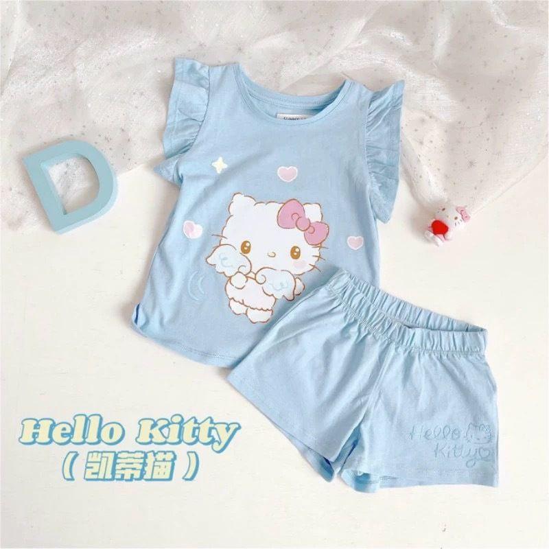 Girls Summer Cartoon Short Sleeve 2 Piece Pajama Set Cute and Stylish