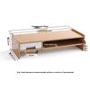 Beifang Dual-Layer Bamboo Monitor & Laptop Riser with Storage Drawer