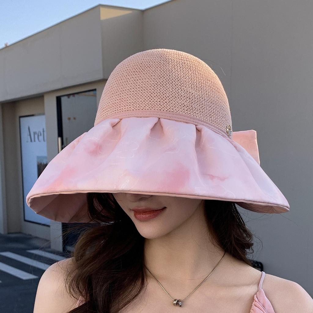 Summer Big-Brimmed Sunscreen Visor Hat Women'S Fashion Versatile Empty-Top Straw Sun Hat Seaside Travel Wide-Brimmed Hat