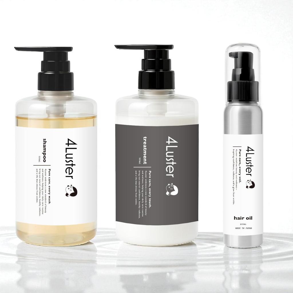 Hair Care 4Luster Shampoo Treatment 500ml each Damage Shiny Smooth Shampoo Set [Shiny Set] & [Highly Moisturizing, Repair, Hair, Hair, Plant-Based]