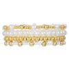 European and American jewelry niche design cross bracelet set sweet cool beaded stacked shell pearl bracelet