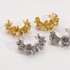 Fashionable Floral Statement Earrings for Women C Shaped Open Hoop Designs Portable Comfortable Jewelry Accessory