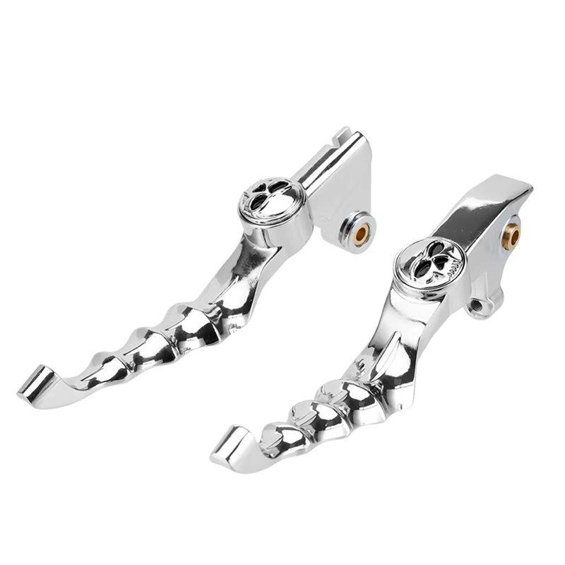 For 1996-2016 V-Star Drag Star XVS 400/650 XVS 1100 1999- 2009 Chrome Skull Brake Clutch Lever For Motorcycles