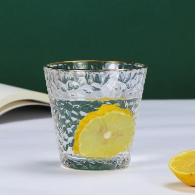 

300ml\330ml 1pcs Golden Edge Water Cup Household Relief Heat-resistant Cup Beverage Cocktail Martini Glass Cups Bar Tool 1pcs