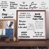 50-Piece Set of Motivational English Phrases Transparent PET Stickers for Scrapbooking and Decoration.