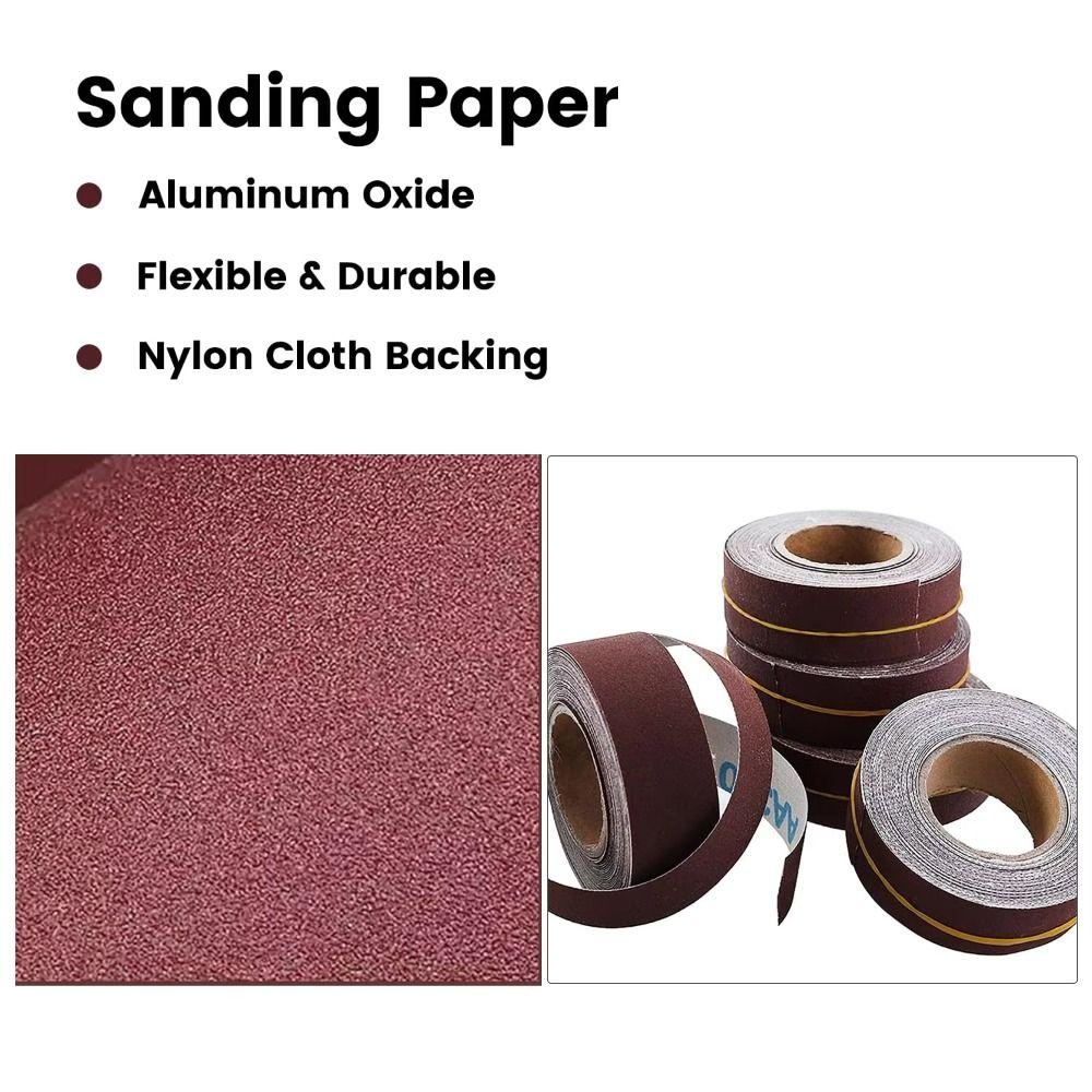 4/5/6 rolls 80/150/240/320/400/600 Grit Sandpaper Rolls Alumina Sandpaper  Polishing of Metal