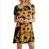 Abiti Da Donna Nuovi Estivi Manica Corta Piante Fiori Abito Largo Casual Stampato Floreale Abito A Linea Abbigliamento Oversize