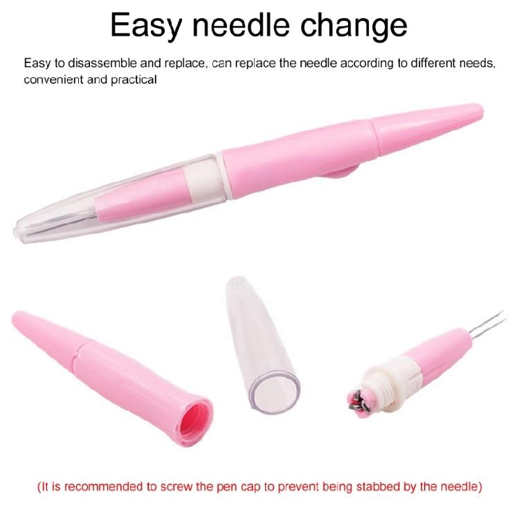 Felting Needle Handle with 3 Felting Needle Embroidery Punching Pen Three Needle Felting Handle for Wool Felted Toy