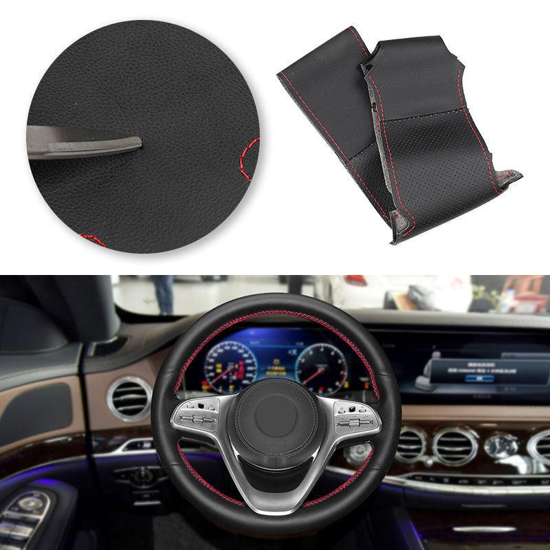 For Mercedes Benz S Class W222 2017 2018 Sedan Hand-Braids Car-styling Steering Wheel Cover Microfiber Leather Trim