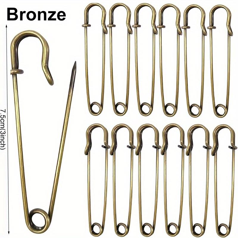 

20 шт. Английские булавки 7,5 см, большие английские булавки, прочные английские булавки для одежды, кожи, холста, одеял, поделок, юбок, килтов 20Pcs бронзовый