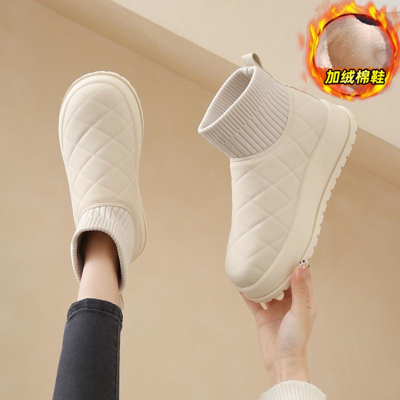 CRLAYDK Classic Women's Winter Snow Boots Faux Fur Lined Warm Ankle Outdoor Shoes Platform Slip On Short Walking Sock Booties