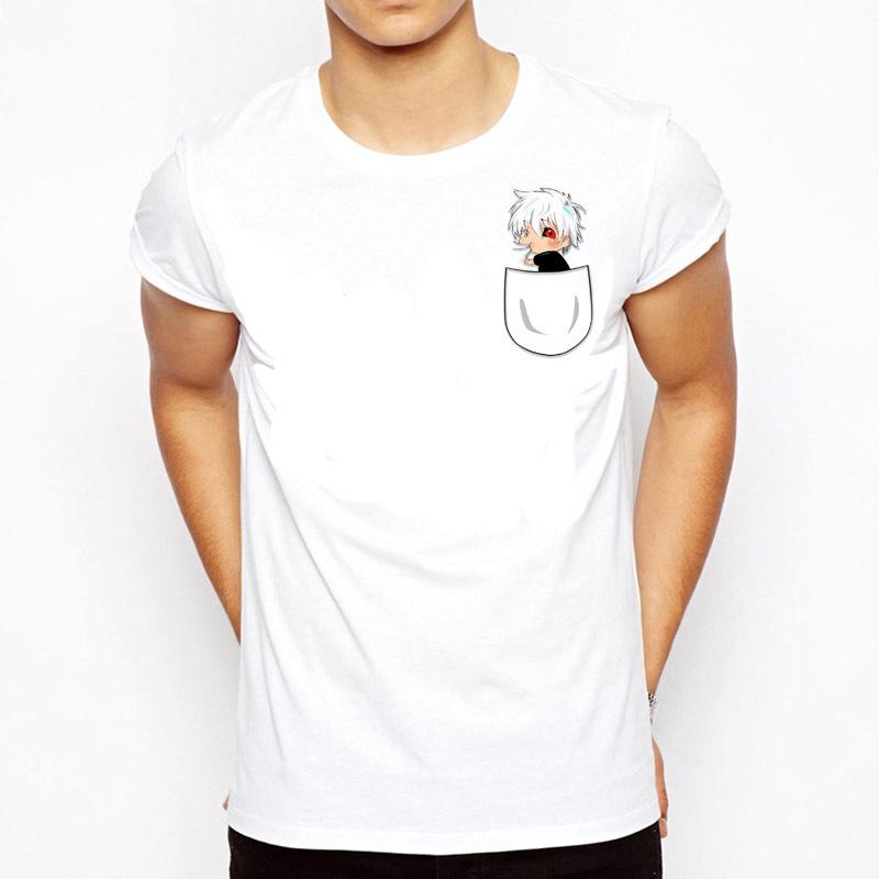 TOKYO GHOUL T Shirt Men Japanese Anime T-Shirt Male KANEKI KEN Print T-shirt Top Tee Clothes M8125